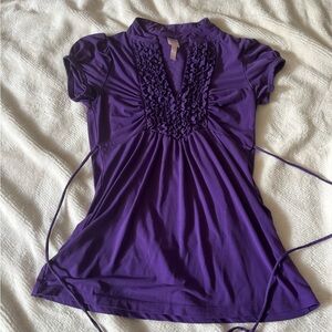 Victoria's Secret Deep Purple Ruffle Blouse